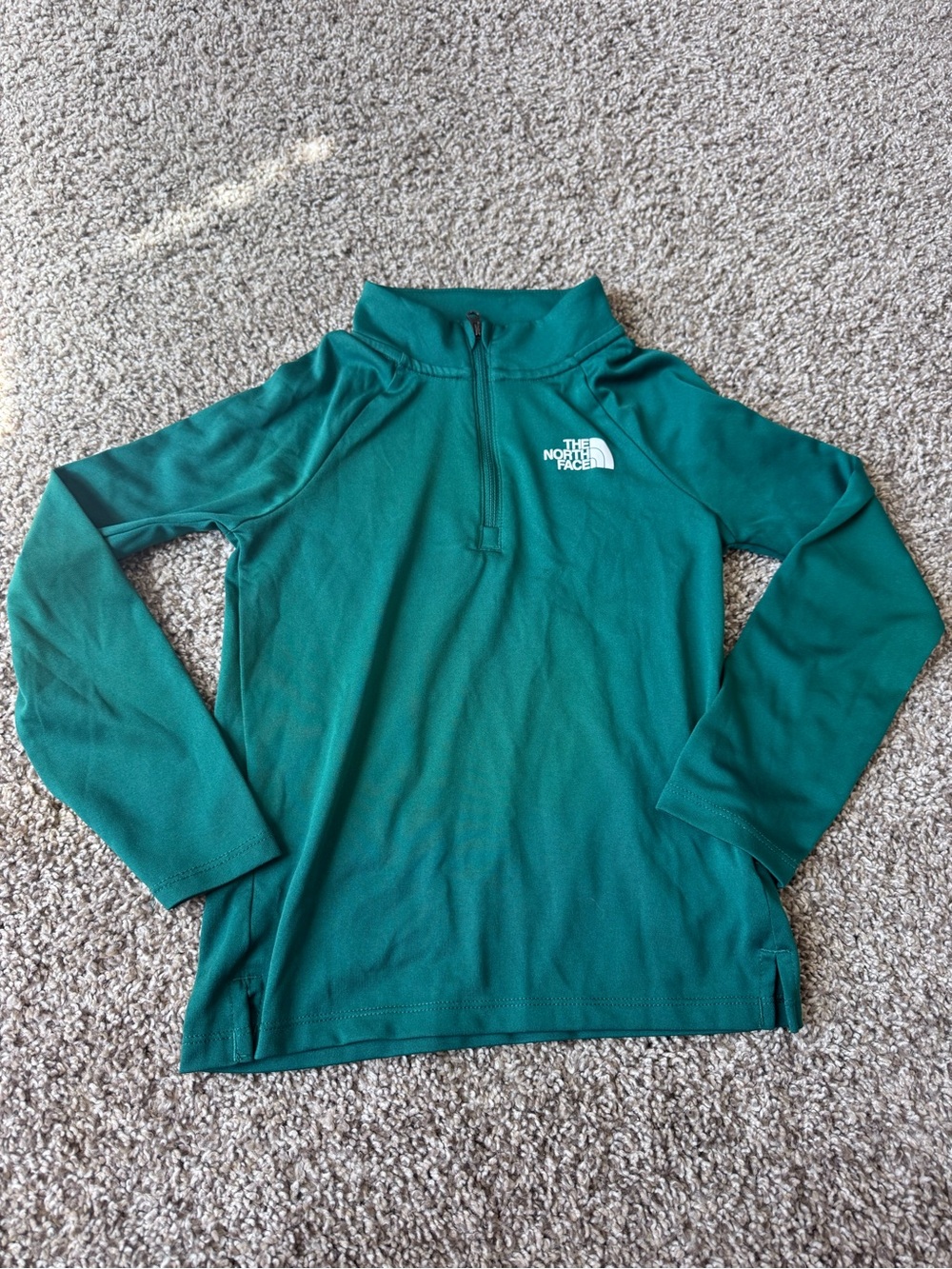 The North Face Teal Green Quarter-Zip Kids Long Sleeve Top